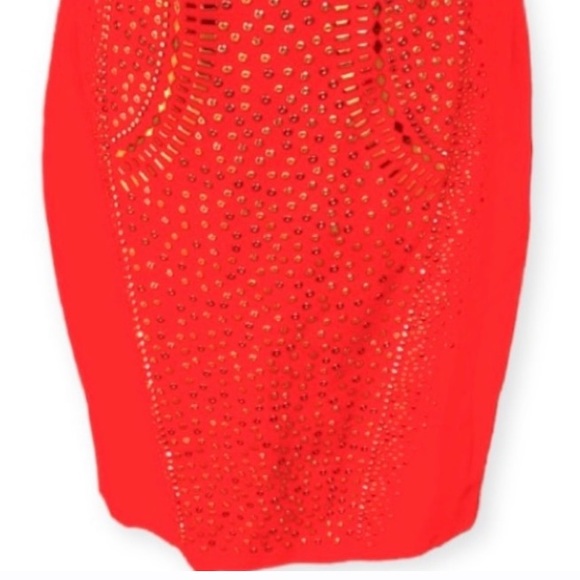 Cache Red Strapless Cocktail Dress Size 8 - Picture 12 of 16